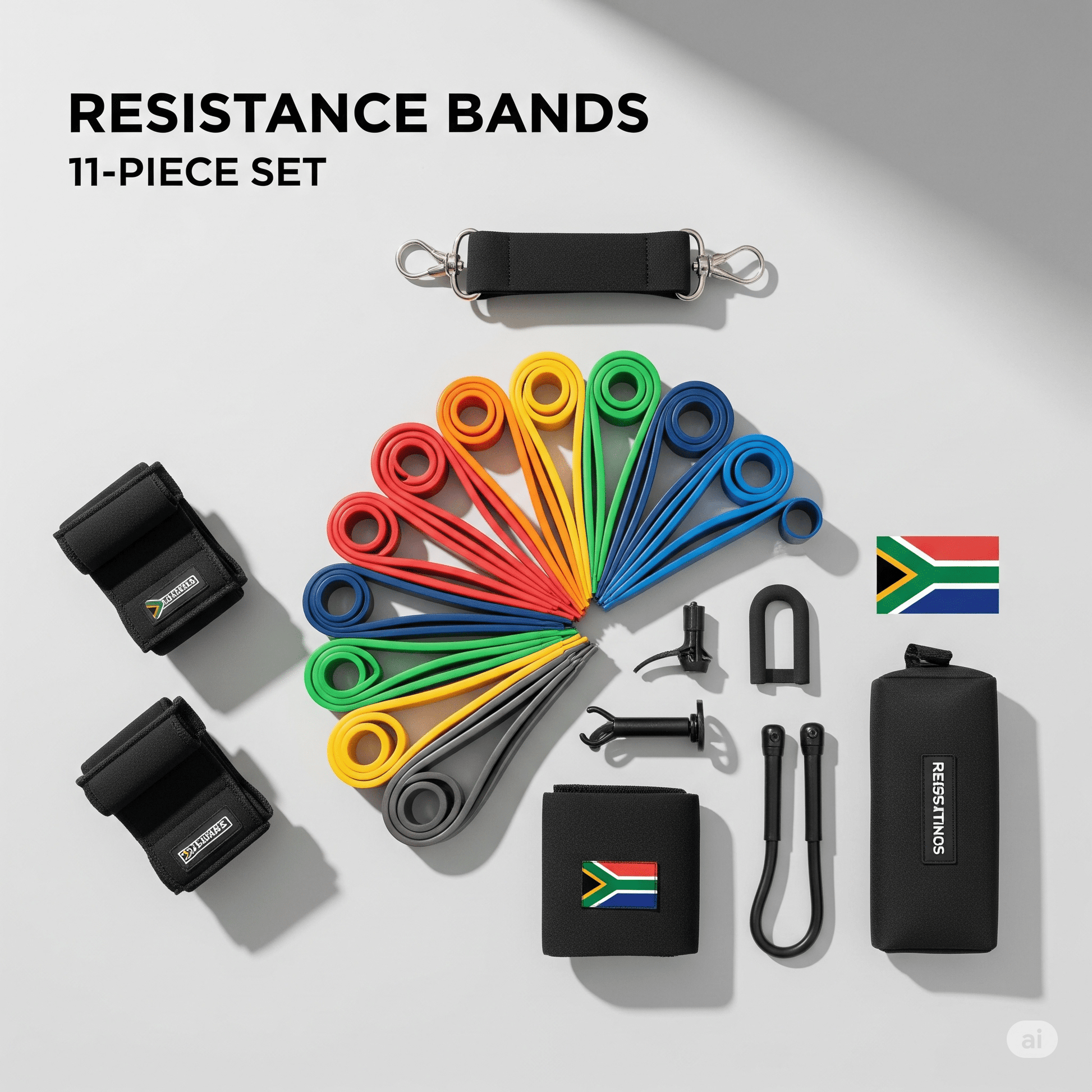 11 - Piece Premium Resistance Band Set – Full Body Workout Kit for Home, Gym & Travel – Strength, Toning & Rehab – South Africa - Behenman
